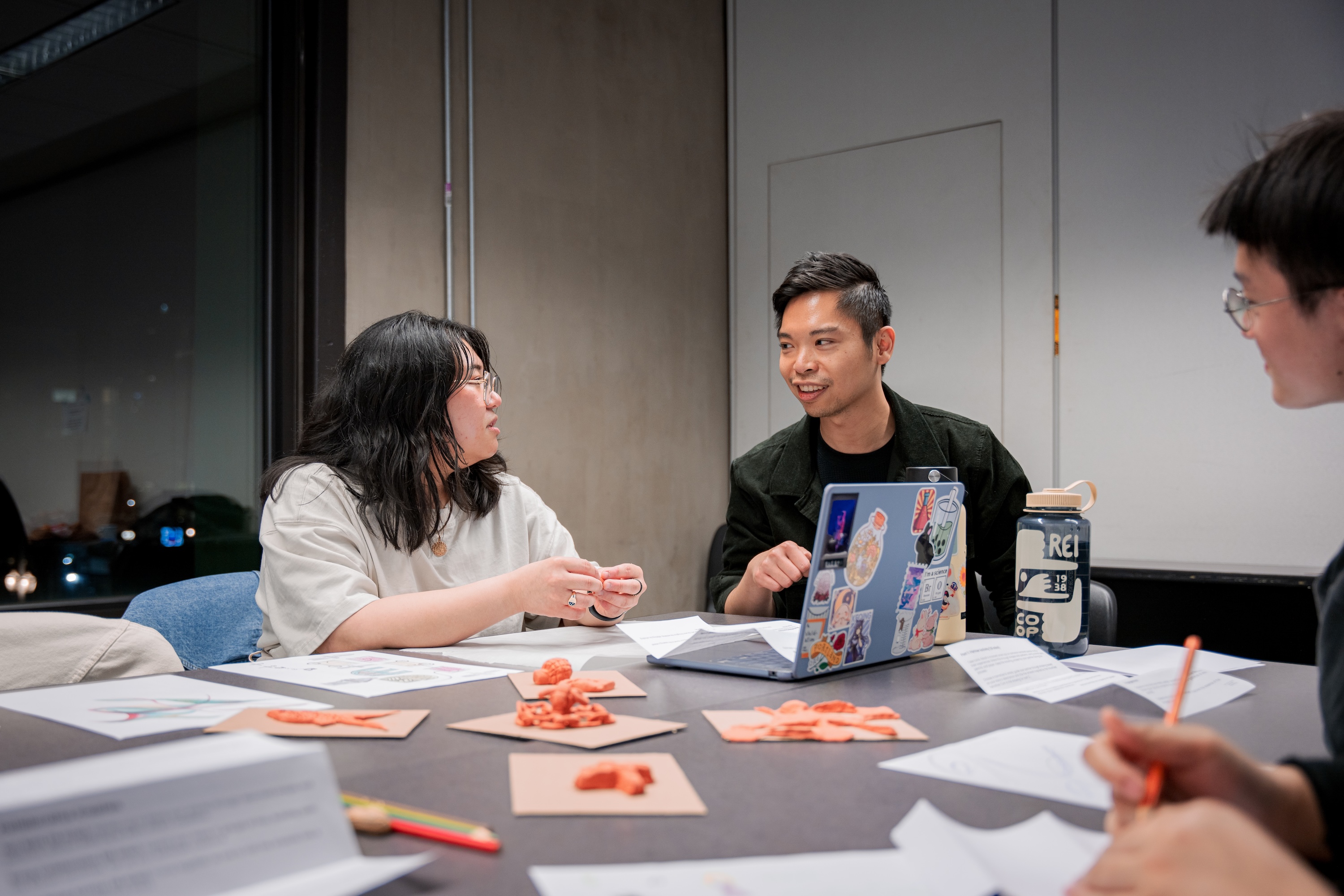 Professor and student in class